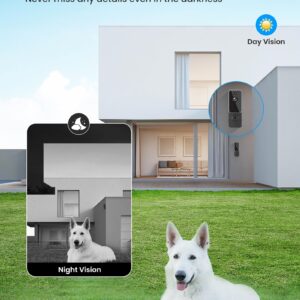 Aiwit Doorbell Camera Wireless, Indoor/Outdoor Surveillance Video Cam, Smart AI Human Detection, Live View, Included Chime Ringer, 2.4G WiFi, 2-Way Audio, Night Vision, Cloud Storage