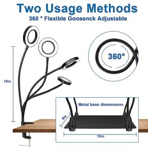 Magnetic Helping Hand, 10X Magnifying Glass with Light and Stand, Upgrade Soldering Helping Hands Station, 4 Flexible Metal Arms Heavy Duty Base Electronic Repair Tool for Soldering