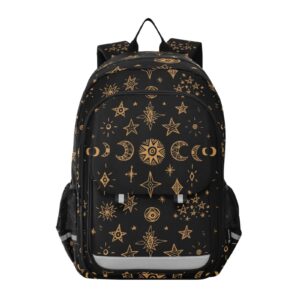 alaza witchery sun moon stars laptop backpack purse for women men travel bag casual daypack with compartment & multiple pockets