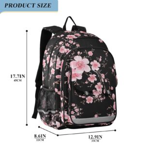 ALAZA Cherry Blossom Sakura Laptop Backpack Purse for Women Men FloralTravel Bag Casual Daypack with Compartment & Multiple Pockets