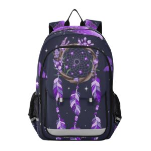 alaza dreamcatcher crescent moon butterfly laptop backpack purse for women men travel bag casual daypack with compartment & multiple pockets