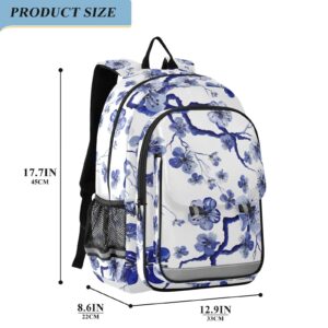 ALAZA Cherry Blossom Chinese Watercolor Flowers Laptop Backpack Purse for Women Men Travel Bag Casual Daypack with Compartment & Multiple Pockets