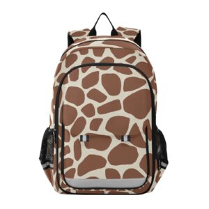 alaza giraffe cow print animal brown spot laptop backpack purse for women men travel bag casual daypack with compartment & multiple pockets