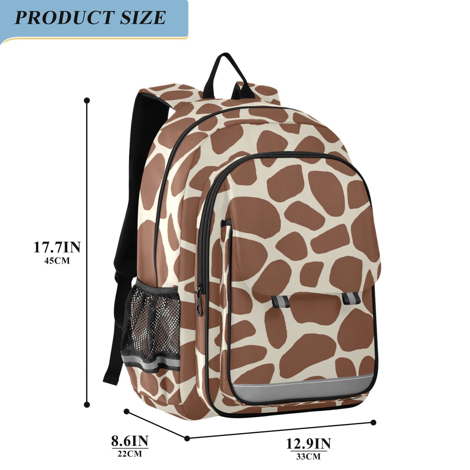 ALAZA Giraffe Cow Print Animal Brown Spot Laptop Backpack Purse for Women Men Travel Bag Casual Daypack with Compartment & Multiple Pockets