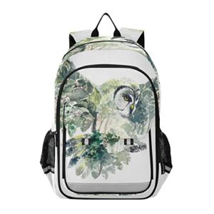 alaza forest owl animal laptop backpack purse for women men travel bag casual daypack with compartment & multiple pockets