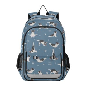 alaza yoga dog print french bulldog laptop backpack purse for women men travel bag casual daypack with compartment & multiple pockets