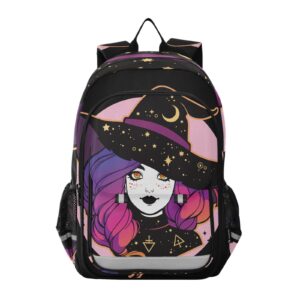 alaza witch moon satrs boho laptop backpack purse for women men travel bag casual daypack with compartment & multiple pockets