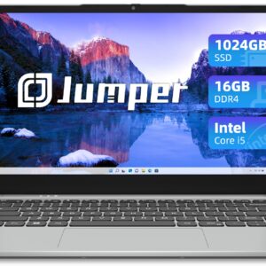 jumper 14 Inch Laptop, 24GB LPDDR4X RAM, 1024GB NVMe SSD, i5 CPU(up to 3.6GHz), 1080p FHD IPS Display, Laptops Computer, 51.3WH, 4 Stereo Speakers, USB3.0, Cooling System, Metal.