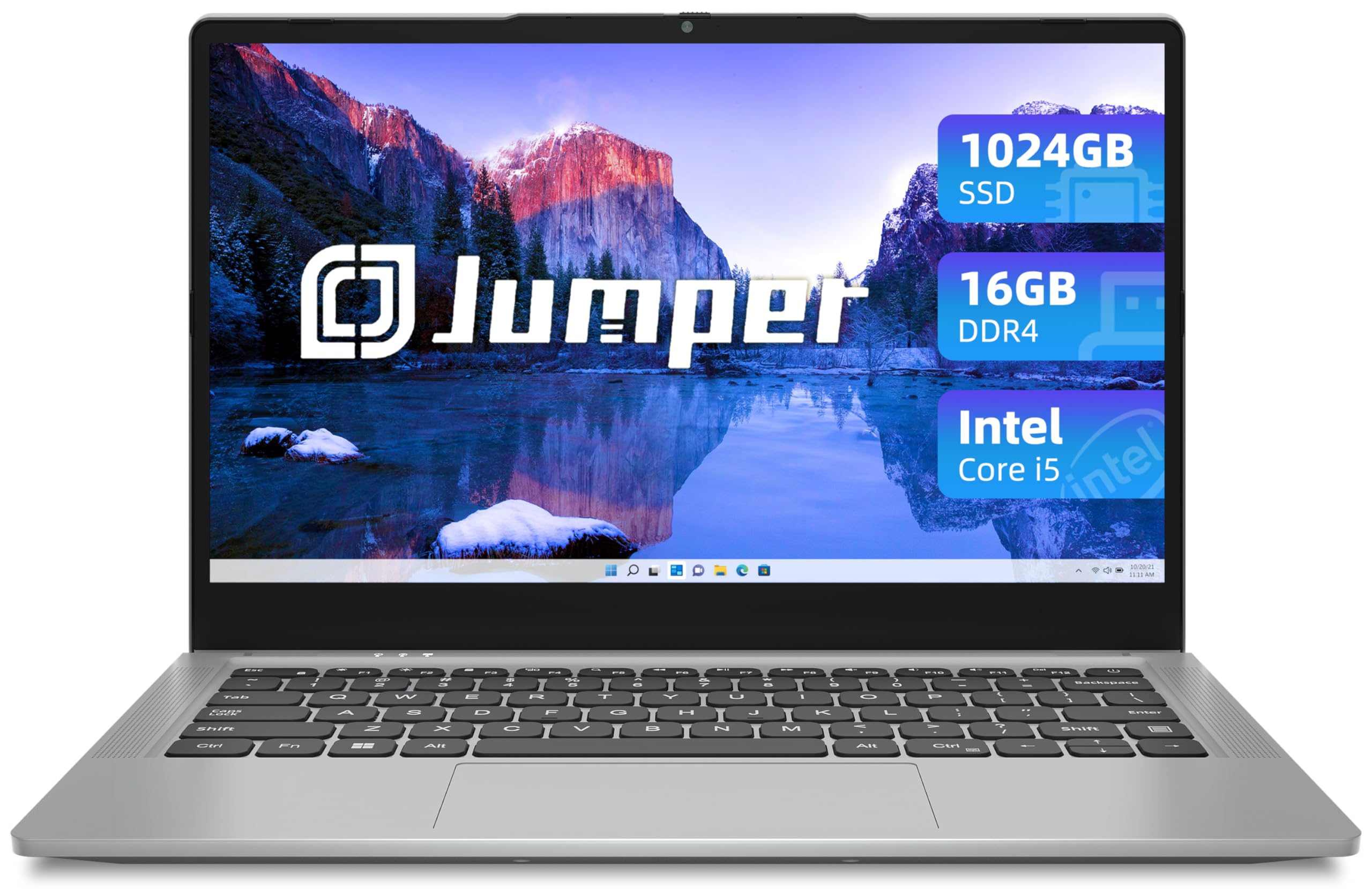 jumper 14 Inch Laptop, 24GB LPDDR4X RAM, 1024GB NVMe SSD, i5 CPU(up to 3.6GHz), 1080p FHD IPS Display, Laptops Computer, 51.3WH, 4 Stereo Speakers, USB3.0, Cooling System, Metal.