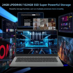 jumper 14 Inch Laptop, 24GB LPDDR4X RAM, 1024GB NVMe SSD, i5 CPU(up to 3.6GHz), 1080p FHD IPS Display, Laptops Computer, 51.3WH, 4 Stereo Speakers, USB3.0, Cooling System, Metal.