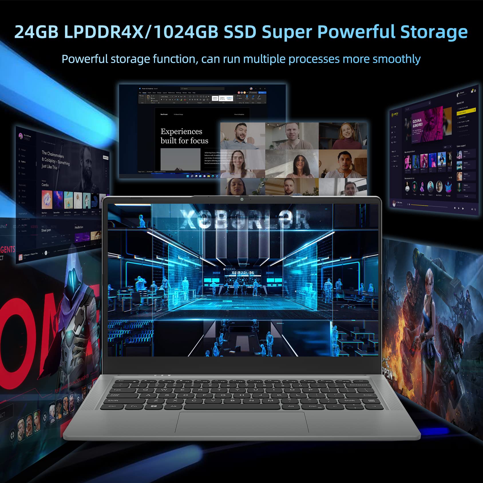 jumper 14 Inch Laptop, 24GB LPDDR4X RAM, 1024GB NVMe SSD, i5 CPU(up to 3.6GHz), 1080p FHD IPS Display, Laptops Computer, 51.3WH, 4 Stereo Speakers, USB3.0, Cooling System, Metal.