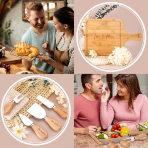 pengtai Wedding Gifts,Engagement Gifts for Couples,Gifts for Couples,Bride Gifts,Anniversary Wine Glass Gift for Couple,Newlywed Mr and Mrs Gifts,Bamboo Serving Board Candle Gift for Husband Wife