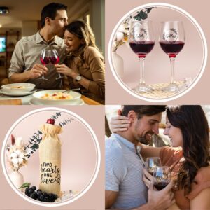 pengtai Wedding Gifts,Engagement Gifts for Couples,Gifts for Couples,Bride Gifts,Anniversary Wine Glass Gift for Couple,Newlywed Mr and Mrs Gifts,Bamboo Serving Board Candle Gift for Husband Wife