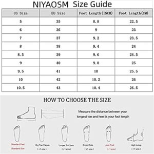 NIYAOSM Women's Low Top Sneaker Comfort Casual Lace Up Walking Canvas/PU Sneaker for Women Fashion Sneaker with Zipper PU Black Size 9.5