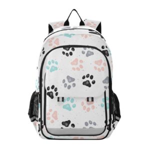 alaza colorful dog paw prints laptop backpack purse for women men travel bag casual daypack with compartment & multiple pockets