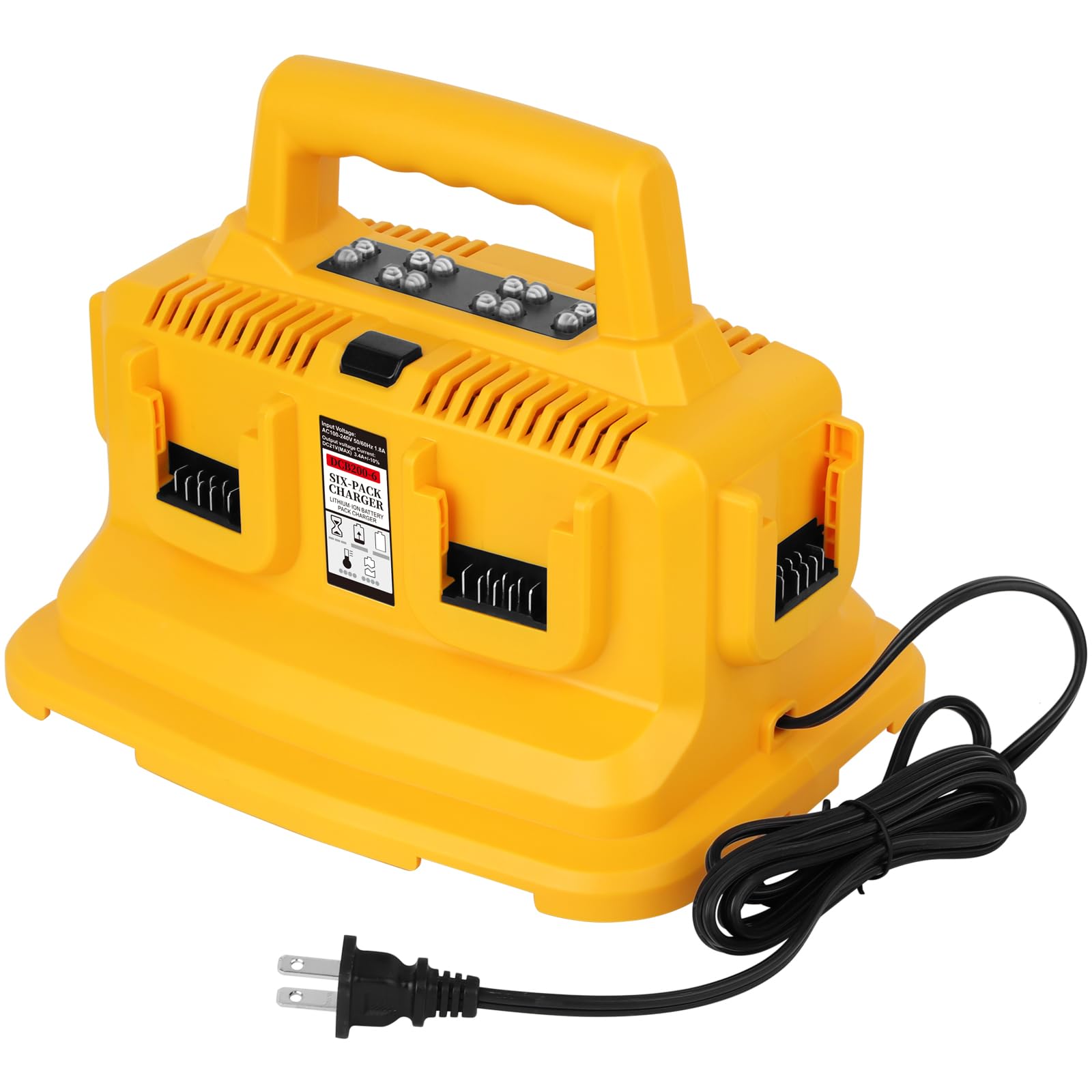 【Upgrade】 DSANKE DCB104 6 Port Charger Replace for DeWalt 20V Battery Charger Station Compatible with Dewalt 20V/60V Battery DCB200 DCB201 DCB203 DCB204 DCB206 DCB181 DCB180 DCB606 DCB612 DCB609