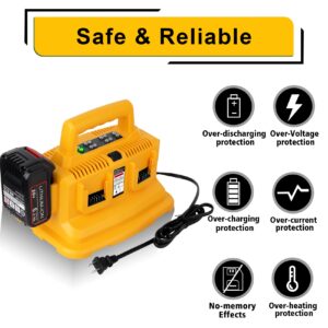 【Upgrade】 DSANKE DCB104 6 Port Charger Replace for DeWalt 20V Battery Charger Station Compatible with Dewalt 20V/60V Battery DCB200 DCB201 DCB203 DCB204 DCB206 DCB181 DCB180 DCB606 DCB612 DCB609