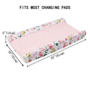 Changing Pad Cover for Baby Girls Boys, Comfort Diaper Change Table Pad Covers, Cute Changing Pad Sheets Removable Cover