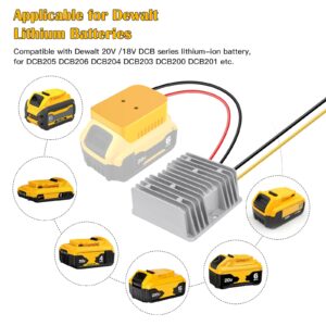 20V to 12V Step Down Converter Aadpter for Dewalt 20V Battery DC Voltage Regulator 15A MAX 180W Inverter Automatic Buck Converter Power Wheels Aadpter with Upgraded Low Voltage Protection and Switch