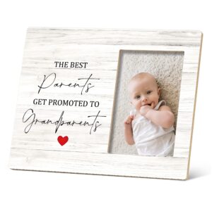 sradmo grandparents picture frames,grandkids photo frame,the best parents get promoted to grandparents picture frame,baby grandpa grandma photo frame 8x10,grandparents baby announcement gifts（white-2）