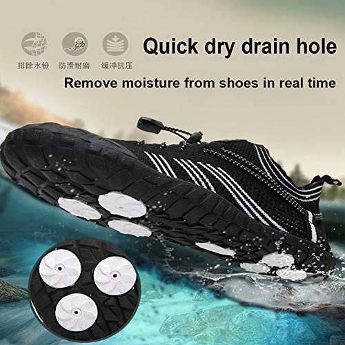 Womens and Mens Water Shoes Barefoot Quick-Dry Beach Pool Shoes Hiking Shoes for Surf Swim Water Sport Black
