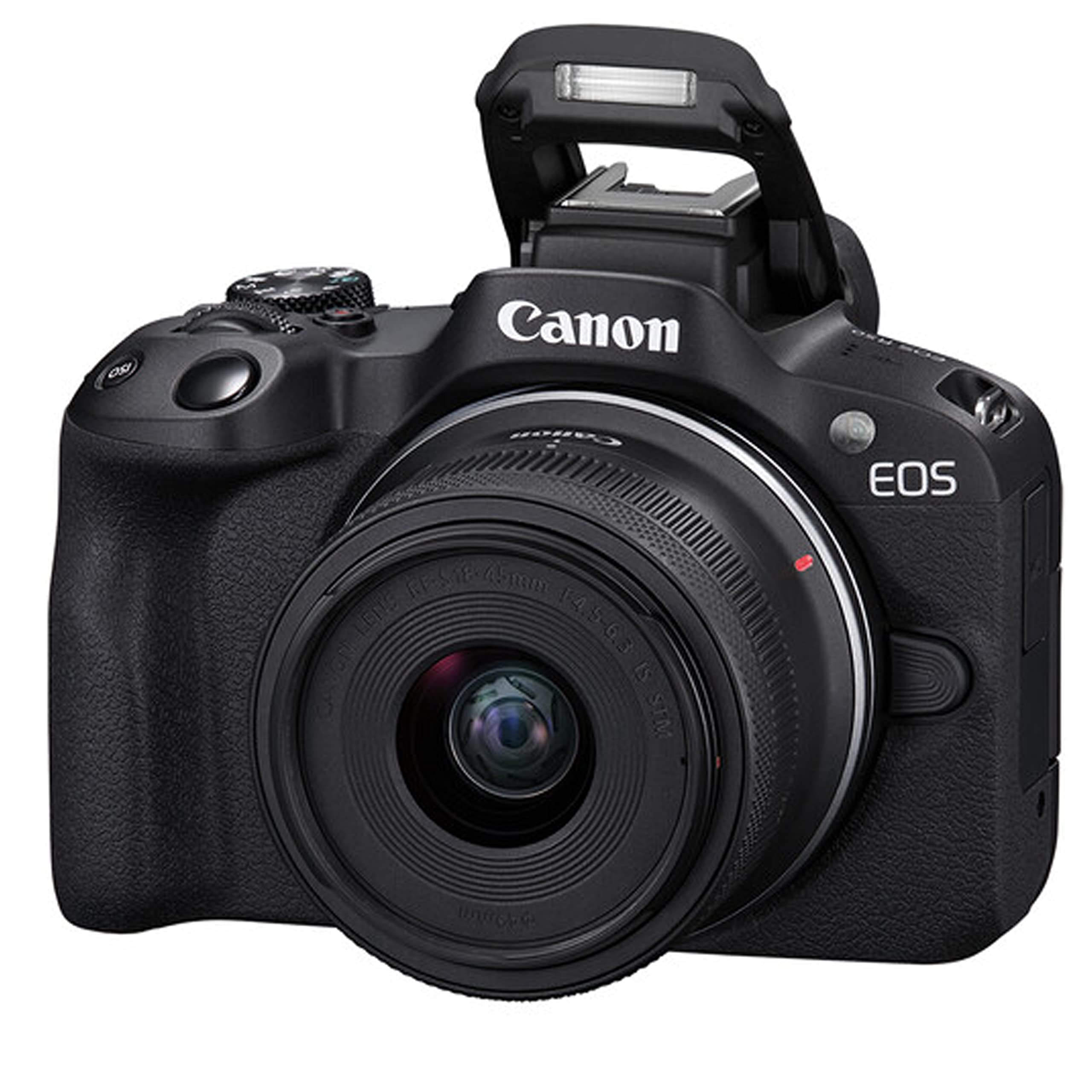 Canon EOS R50 Mirrorless Camera with 18-45mm and 55-210mm Lenses + 128GB Memory + LED Video Light + Microphone + Back Pack + Steady Grip Pod + Tripod + Filters + Software + More