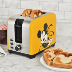 Disney Mickey and Pluto 2-Slice Toaster, Yellow, DSC-23