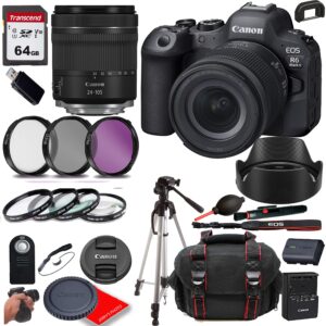 canon eos r6 ii mirrorless camera rf 24-105mmf/4-7.1 is stm lens+ case + 64gb memory(26pc)