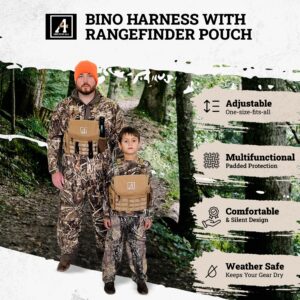 XL Binocular Harness Chest Pack | Bino Harness with Rangefinder Pouch | Chest Rig Harness with Tactical Gear Molle Binocular Chest Harness | Binoculars Hiking Pack | Range Finder Hunting Pack