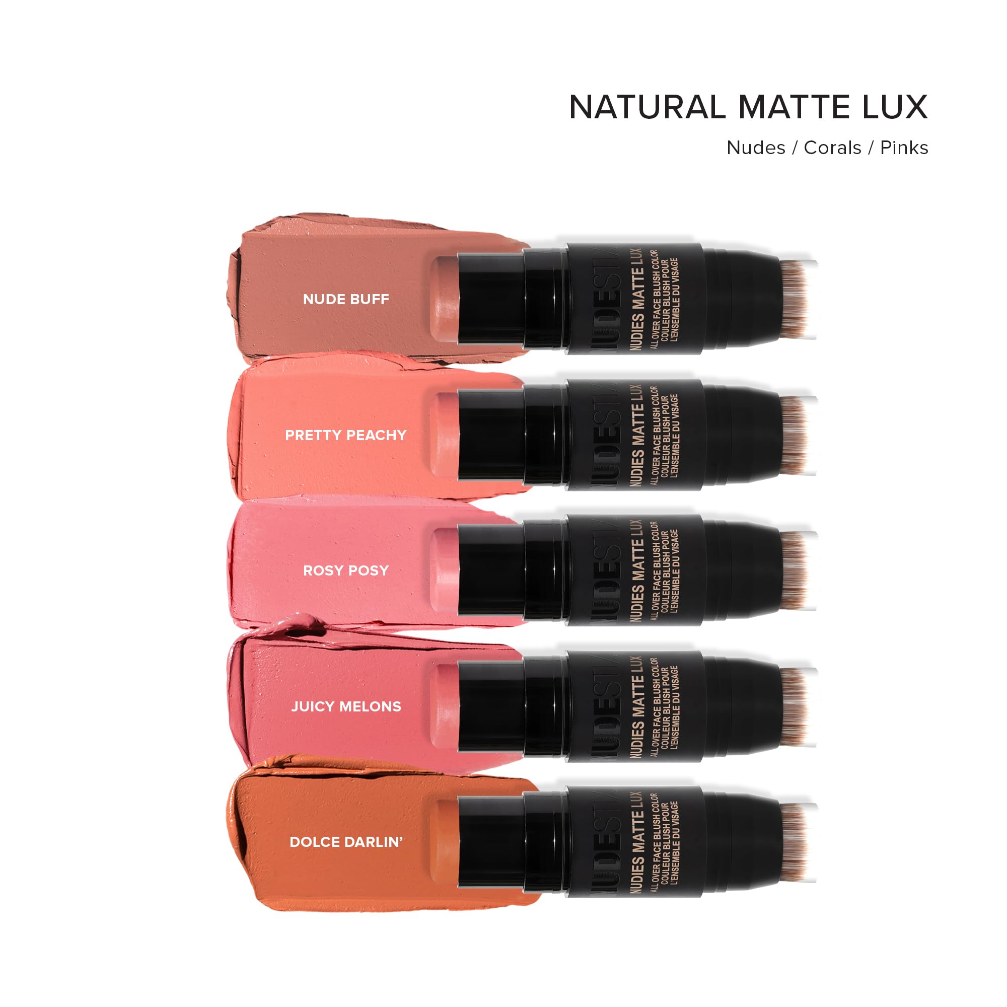 Nudestix Nudies Matte Lux Cream Blush 3-in-1 All Over Face Colour For Cheeks Eyes and Lips w/Blending Blush (Rosy Posy)