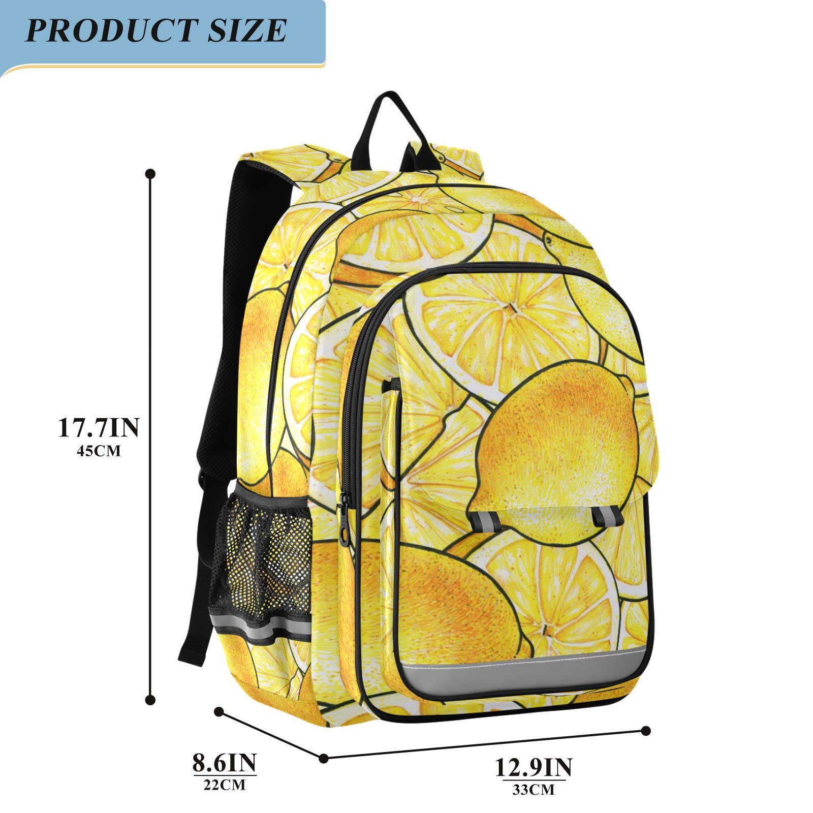 ALAZA Beautiful Yellow Lemon Fruits Backpack Daypack Bookbag