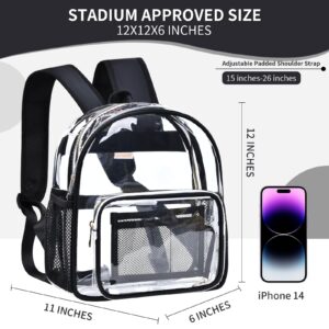 BYXEPA Clear Mini Backpack Stadium Approved TPU 12X12X6 Duty Transparent Backpacks Book Bag with Reinforced Strap for Teens Girls Women Concerts, Sporting Event, Work, School, Security-Mintgreen