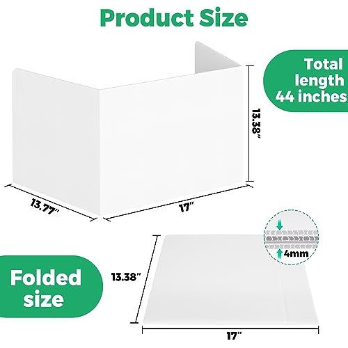 CREGEAR Poster Board, Classroom Privacy Shields for Student Desk - 4mm Thick, 13.77"x17"x13.77", Presentation Board, Resuable Plastic Privacy Board 2 Pack with Extra Name Lables