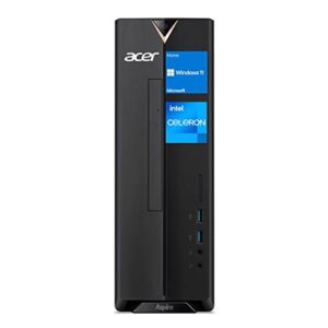 acer Aspire Tower Desktop, Intel Celeron J4125 Processor, 8GB RAM, 256GB PCIe SSD, DVD, Wi-Fi, Wired Keyboard & Mouse,HDMI, VGA, Windows 11 Home, Black