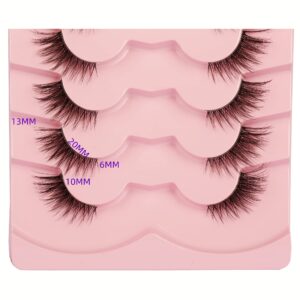 Gmagictobo False Eyelashes Natural Half Lashes Cat Eye Clear Band Lashes Fluffy Wispy 3D Faux Mink Lashes Pack Soft Strips Fake Eyelashes 7 Pairs