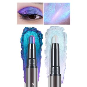 charmacy multichrome 2 in 1 cream eyeshadow stick, waterproof eye brightener highlighter stick makeup, high pigmented, smudge-proof, vegan & cruelty-free (#904)