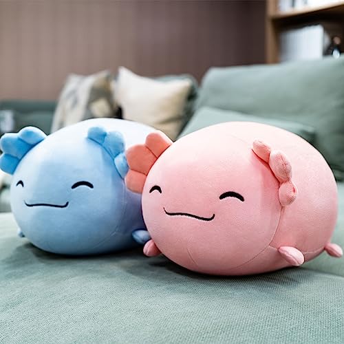 Storagex Axolotl Plush Toy, 13.8 Inches Cute Axolotl Stuffed Animal Kawaii Stuff Plushies for Kid Soft Blue Axolotl Pillow for Girl for Teens (Blue Axolotl, 13.8")