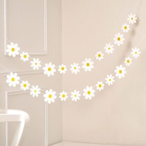 myhiju 2 packs daisy boho banner party decorations,groovy party favors white daisy decor spring flower garland daisy paper cutouts for indoor outdoor girls shower birthday party supplies