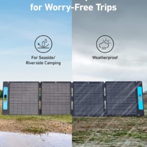 Anker 531 Solar Panel, 200W Foldable Portable Solar Charger, IP67 Waterproof, 23% Higher Energy Conversion Efficiency, Smart Sunlight Alignment, for Camping, RV (Only for 767 Powerhouse) (Renewed)