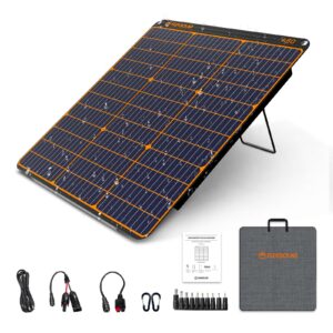 flexsolar 60w solar panel charger kit qc3.0 usb-a/pd usb-c/dc outputs ip67 waterproof portable power emergency for power station generator cellphone tablet rv battery