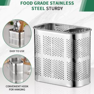 POPGRADE Kitchen Utensils Chopsticks Holder Rack Basket, Stainless Steel Drying Rack Holder Utensil Caddy Cutlery Rack, Dishwasher Kitchen Utensil Holder for Countertop