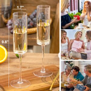 iooiluxry Wedding Cake Knife and Server Set, Mr and Mrs Champagne Flutes Wedding Glasses for Bride and Groom, Cake Cutting Set for Wedding Bridal Shower Gifts