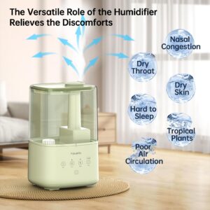 FABULETTA Humidifiers for Bedroom, Warm and Cool Mist Humidifier Large Room for Home, 4.5L Top Fill Air Humidifier with Essential Oil Diffuser, 3 Mist Levels, Timer, 45H Work Time, Quiet Sleep Mode