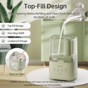 FABULETTA Humidifiers for Bedroom, Warm and Cool Mist Humidifier Large Room for Home, 4.5L Top Fill Air Humidifier with Essential Oil Diffuser, 3 Mist Levels, Timer, 45H Work Time, Quiet Sleep Mode