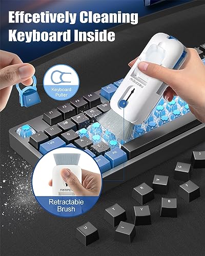 Keyboard Cleaner, 12-in-1 Phone Cleaning kit, Electronics Cleaning Brush Tool for Computer, PC Monitor,TV Camera Lens with 3ml Spray Cleaning Bottle Compact with Patent(Blue)