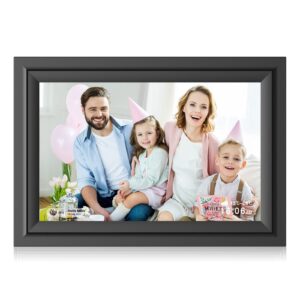 sammix digital picture frame 10.1 inch wifi digital photo frame, 32gb memory ips hd touch screen picture frame, auto-rotate slideshow, wall-mounted, easy to setup to share photos or video via app