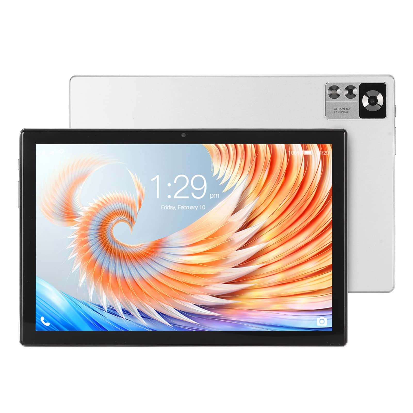 Zopsc 10.1in Tablet for Android 12-4G HD Tablet 8 Core CPU 8+256G 8MP+16MP 7000mAh, GPS Gravity Sensing Glonass Support, 100‑240V White.