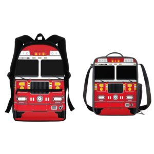 coeqine kids school bus backpack set, large lunch tote bag with adjustable shoulder strap book daypack for travel middle school