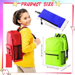 Silkfly 12 Pcs School Backpacks for Kids with 12 Zipper Pencil Pouch Lightweight Bookbags Bulk School Supplies(Bright Color)