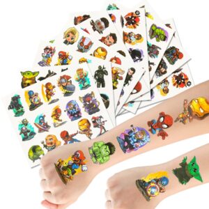 119 pcs superhero party favors tattoos sticker, teen hero tattoos sticker waterproof tattoos for kids temporary tattoos sticker for kids boys girls decorate themed party supplies